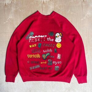 Vintage 80s Frosty The Snowman Christmas Crewneck Sweatshirt / Size Men's Large